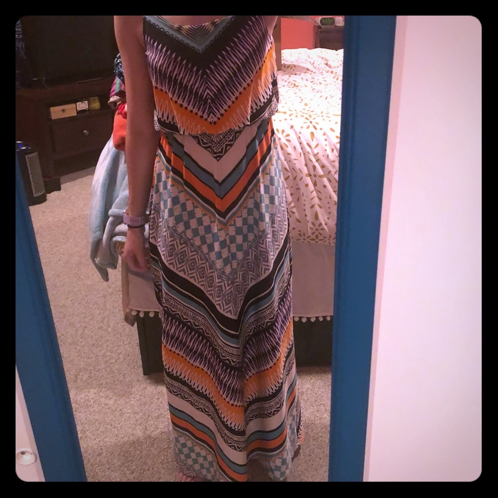 Vibrant Chevron Maxi Dress